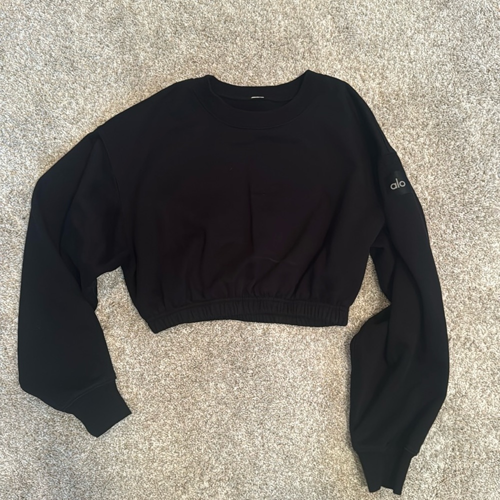 Alo Devotion Crewneck Pullover Size XS Black